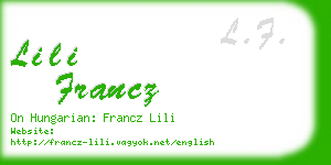 lili francz business card